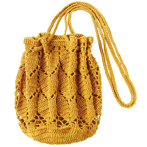 透かし編みで軽やかに リーフ模様のバッグ 応用 巾着バッグ Nhk出版